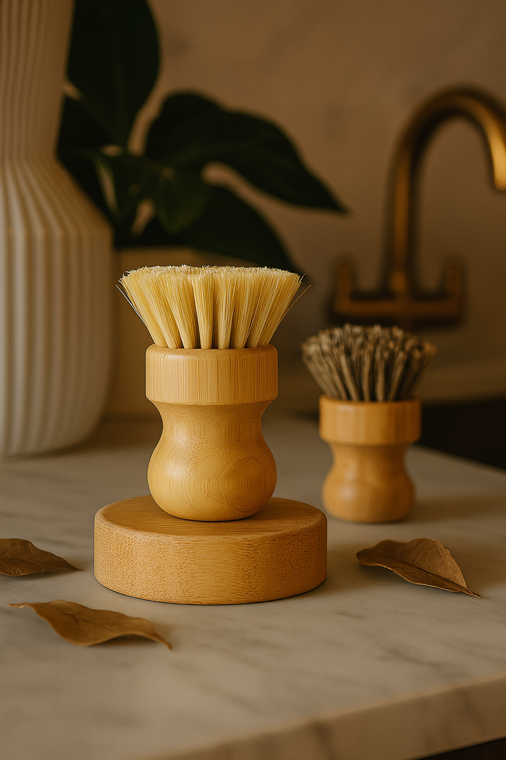 Brosse à vaisselle en bambou - Fibres Souples