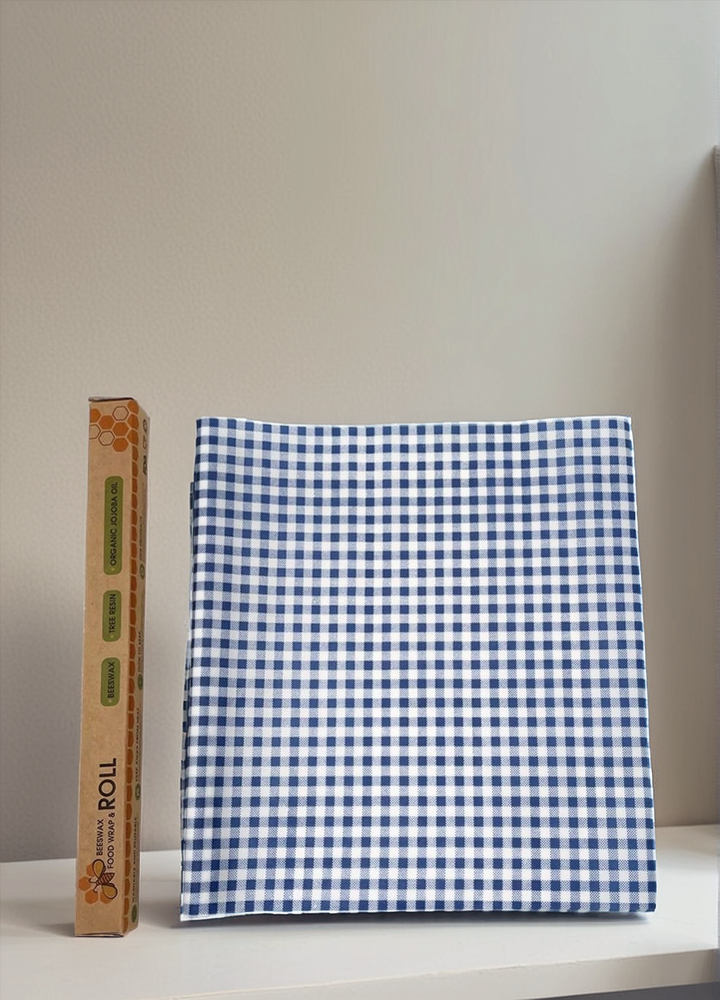 Emballage alimentaire réutilisable en cire d'abeilles Motif Chéquier - Rouleau 33 x 100cm